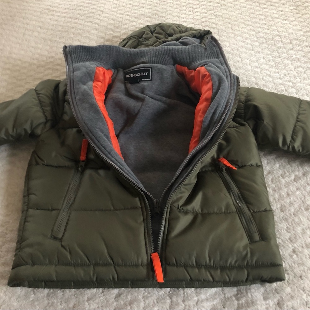 Olive NWT Rothschild bib puffer jacket with hood size 5/6